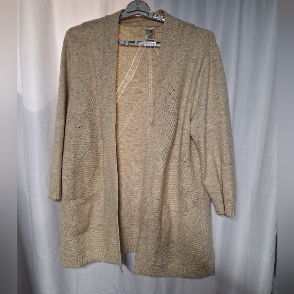 Terra & Sky Women's Long Tan Cardigan